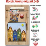 Zen Mozaik Çocuk Mozaik Seti-Dikkat ve El Becerisi Geliştirici Sanatsal Eğitici Oyuncak Unicorn/pony - Evler