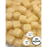 Zen Mozaik Renkli Cam Mozaik Taşı 7x7 mm Krem Rengi Kenarları Yuvarlatılmış 200 gr