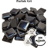 Zen Mozaik Sanatsal Mozaik Çalışmalarınız Için 1 cm Cam Mozaik Taşı - 10X10 mm - Açık Gri - Renk