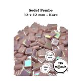 Zen Mozaik Sanatsal Mozaik Çalışmalarınız için 12 x12 mm - Kare Sedefli Cam Mozaik Taşı