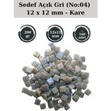 Zen Mozaik Sanatsal Mozaik Çalışmalarınız Için 12X 12 mm Kare - Sedefli Cam Mozaik Taşı (200 Gr) - Sedef Açık Gri - 04