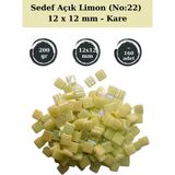 Zen Mozaik Sanatsal Mozaik Çalışmalarınız Için 12X 12 mm Kare - Sedefli Cam Mozaik Taşı (200 Gr) - Sedef Açık Limon Sarı - 22
