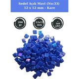 Zen Mozaik Sanatsal Mozaik Çalışmalarınız Için 12X 12 mm Kare - Sedefli Cam Mozaik Taşı (200 Gr) - Sedef Açık Mavi - 33
