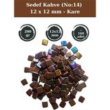 Zen Mozaik Sanatsal Mozaik Çalışmalarınız Için 12X 12 mm Kare - Sedefli Cam Mozaik Taşı (200 Gr) - Sedef Kahve - 14