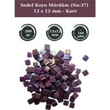 Zen Mozaik Sanatsal Mozaik Çalışmalarınız Için 12X 12 mm Kare - Sedefli Cam Mozaik Taşı (200 Gr) - Sedef Koyu Mürdüm - 37