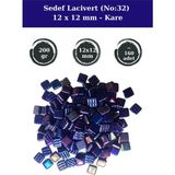 Zen Mozaik Sanatsal Mozaik Çalışmalarınız Için 12X 12 mm Kare - Sedefli Cam Mozaik Taşı (200 Gr) - Sedef Lacivert - 32