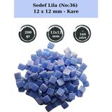 Zen Mozaik Sanatsal Mozaik Çalışmalarınız Için 12X 12 mm Kare - Sedefli Cam Mozaik Taşı (200 Gr) - Sedef Lila - 36