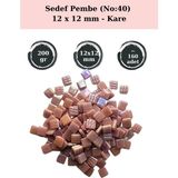 Zen Mozaik Sanatsal Mozaik Çalışmalarınız Için 12X 12 mm Kare - Sedefli Cam Mozaik Taşı (200 Gr) - Sedef Pembe - 40