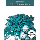 Zen Mozaik Sanatsal Mozaik Çalışmalarınız Için 12X12 mm - Kare Cam Mozaik Taşı (100 Gr) - Renk - Turkuaz