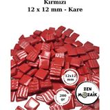 Zen Mozaik Sanatsal Mozaik Çalışmalarınız Için 12X12 mm - Kare Cam Mozaik Taşı (500 Gr) - Renk - Kırmızı