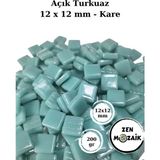 Zen Mozaik Sanatsal Mozaik Çalışmalarınız Için 12X12 mm - Kare Cam Mozaik Taşı - Renk - Açık Turkuaz