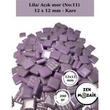 Zen Mozaik Sanatsal Mozaik Çalışmalarınız Için 12X12 mm - Kare Cam Mozaik Taşı - Renk - Lila - Açık Mor