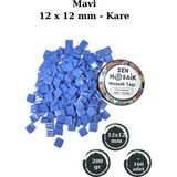 Zen Mozaik Sanatsal Mozaik Çalışmalarınız Için 12X12 mm - Kare Cam Mozaik Taşı - Renk - Mavi