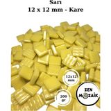 Zen Mozaik Sanatsal Mozaik Çalışmalarınız Için 12X12 mm - Kare Cam Mozaik Taşı - Renk - Sarı