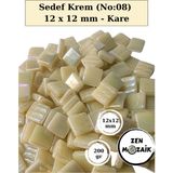 Zen Mozaik Sanatsal Mozaik Çalışmalarınız Için 12X12 mm Kare - Sedefli Cam Mozaik Taşı (200 Gr) - Renk