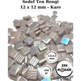 Zen Mozaik Sanatsal Mozaik Çalışmalarınız Için 12X12 mm - Kare Sedefli Cam Mozaik Taşı - Renk