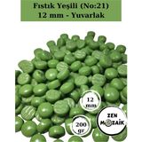 Zen Mozaik Sanatsal Mozaik Çalışmalarınız Için 12X12 mm - Sedefli Yuvarlak Cam Mozaik Taşı - Renk - Fıstık Yeşili