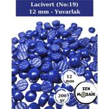 Zen Mozaik Sanatsal Mozaik Çalışmalarınız Için 12X12 mm - Sedefli Yuvarlak Cam Mozaik Taşı - Renk - Lacivert