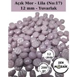 Zen Mozaik Sanatsal Mozaik Çalışmalarınız Için 12X12 mm - Sedefli Yuvarlak Cam Mozaik Taşı - Renk - Lila - Açık Mor