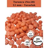 Zen Mozaik Sanatsal Mozaik Çalışmalarınız Için 12X12 mm - Sedefli Yuvarlak Cam Mozaik Taşı - Renk - Turuncu
