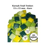 Zen Mozaik Sanatsal Mozaik Çalışmalarınız için 15 x15 mm - Kare Cam Mozaik Taşı