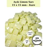 Zen Mozaik Sanatsal Mozaik Çalışmalarınız Için 15X15 mm - Kare Cam Mozaik Taşı (100 Gr) - Renk