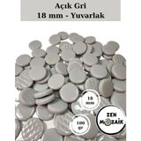 Zen Mozaik Sanatsal Mozaik Çalışmalarınız Için 18 mm Çaplı Yuvarlak Cam Mozaik Taşı (100 Gr) - Renk - Açık Gri