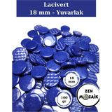 Zen Mozaik Sanatsal Mozaik Çalışmalarınız Için 18 mm Çaplı Yuvarlak Cam Mozaik Taşı (100 Gr) - Renk - Lacivert