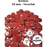 Zen Mozaik Sanatsal Mozaik Çalışmalarınız Için 18 mm Çaplı Yuvarlak Cam Mozaik Taşı - Renk - Kırmızı