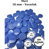 Zen Mozaik Sanatsal Mozaik Çalışmalarınız Için 18 mm Çaplı Yuvarlak Cam Mozaik Taşı - Renk - Mavi