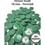 Zen Mozaik Sanatsal Mozaik Çalışmalarınız Için 18 mm Çaplı Yuvarlak Cam Mozaik Taşı - Renk - Orman Yeşili