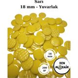 Zen Mozaik Sanatsal Mozaik Çalışmalarınız Için 18 mm Çaplı Yuvarlak Cam Mozaik Taşı - Renk - Sarı