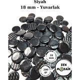 Zen Mozaik Sanatsal Mozaik Çalışmalarınız Için 18 mm Çaplı Yuvarlak Cam Mozaik Taşı - Renk - Siyah