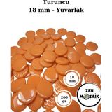 Zen Mozaik Sanatsal Mozaik Çalışmalarınız Için 18 mm Çaplı Yuvarlak Cam Mozaik Taşı - Renk - Turuncu