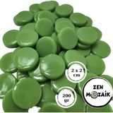 Zen Mozaik Sanatsal Mozaik Çalışmalarınız Için 2 cm Yuvarlak Cam Mozaik Taşı - 20X20 mm - Renk - Açık Yeşil