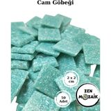 Zen Mozaik Sanatsal Mozaik Çalışmalarınız Için 20X20 mm (2x2 Cm) Renkli Cam Mozaik Taşı - Açık Gri - Cam Göbeği