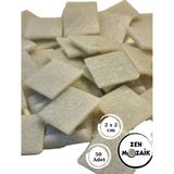 Zen Mozaik Sanatsal Mozaik Çalışmalarınız Için 20X20 mm (2x2 Cm) Renkli Cam Mozaik Taşı - Açık Gri - Kirli Beyaz