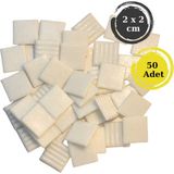 Zen Mozaik Sanatsal Mozaik Çalışmalarınız Için 20X20 mm (2x2 Cm) Renkli Cam Mozaik Taşı - Beyaz