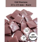 Zen Mozaik Sanatsal Mozaik Çalışmalarınız Için 23 X23 mm - Kare Cam Mozaik Taşı - Renk - Gül Kurusu