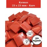 Zen Mozaik Sanatsal Mozaik Çalışmalarınız Için 23 X23 mm - Kare Cam Mozaik Taşı - Renk - Kırmızı