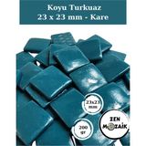 Zen Mozaik Sanatsal Mozaik Çalışmalarınız Için 23 X23 mm - Kare Cam Mozaik Taşı - Renk - Turkuaz
