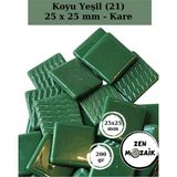 Zen Mozaik Sanatsal Mozaik Çalışmalarınız Için 25 X25 mm - Kare Cam Mozaik Taşı - Renk