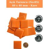 Zen Mozaik Sanatsal Mozaik Çalışmalarınız Için 40X40 mm Kare - Sedefli Cam Mozaik Taşı (200 Gr) - Renk - Açık Turuncu