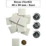 Zen Mozaik Sanatsal Mozaik Çalışmalarınız Için 40X40 mm Kare - Sedefli Cam Mozaik Taşı (200 Gr) - Renk - Beyaz