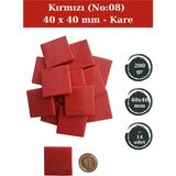 Zen Mozaik Sanatsal Mozaik Çalışmalarınız Için 40X40 mm Kare - Sedefli Cam Mozaik Taşı (200 Gr) - Renk - Kırmızı