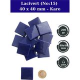 Zen Mozaik Sanatsal Mozaik Çalışmalarınız Için 40X40 mm Kare - Sedefli Cam Mozaik Taşı (200 Gr) - Renk - Lacivert