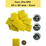 Zen Mozaik Sanatsal Mozaik Çalışmalarınız Için 40X40 mm Kare - Sedefli Cam Mozaik Taşı (200 Gr) - Renk - Sarı