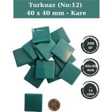 Zen Mozaik Sanatsal Mozaik Çalışmalarınız Için 40X40 mm Kare - Sedefli Cam Mozaik Taşı (200 Gr) - Renk - Turkuaz