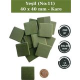 Zen Mozaik Sanatsal Mozaik Çalışmalarınız Için 40X40 mm Kare - Sedefli Cam Mozaik Taşı (200 Gr) - Renk - Yeşil
