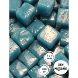 Zen Mozaik Sanatsal Mozaik Çalışmalarınız Için Renkli Cam Mozaik Taşı - 7x7 mm (Açık Mavi) - Turkuaz